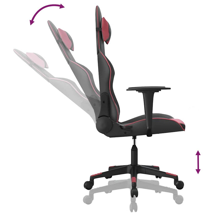Scaun de gaming de masaj, negru și roșu vin, piele ecologică - WALTI WALTI