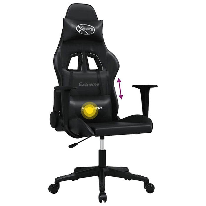 Scaun de gaming de masaj, negru, piele ecologică - WALTI WALTI