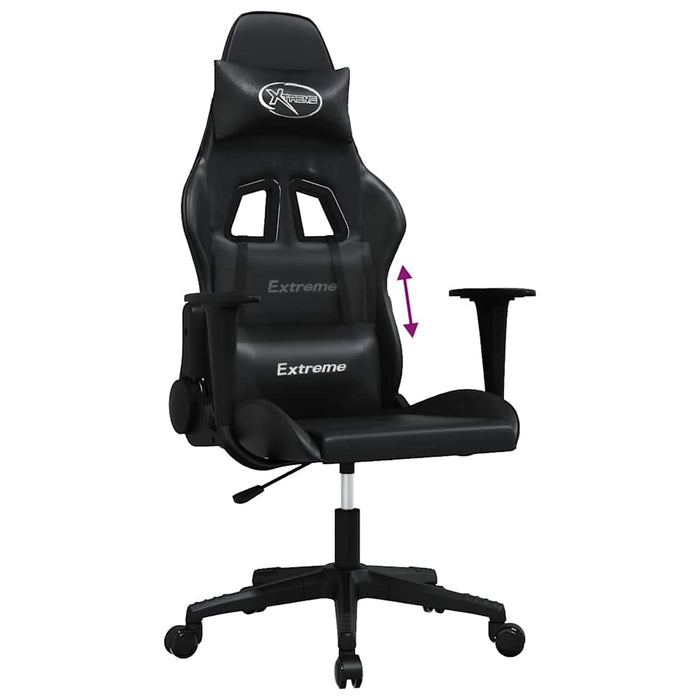 Scaun de gaming de masaj, negru, piele ecologică - WALTI WALTI