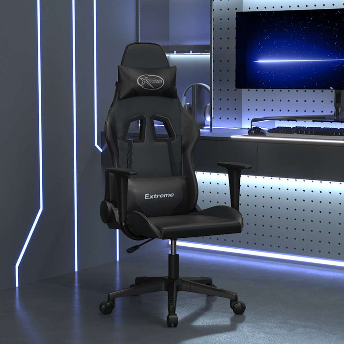 Scaun de gaming de masaj, negru, piele ecologică - WALTI WALTI