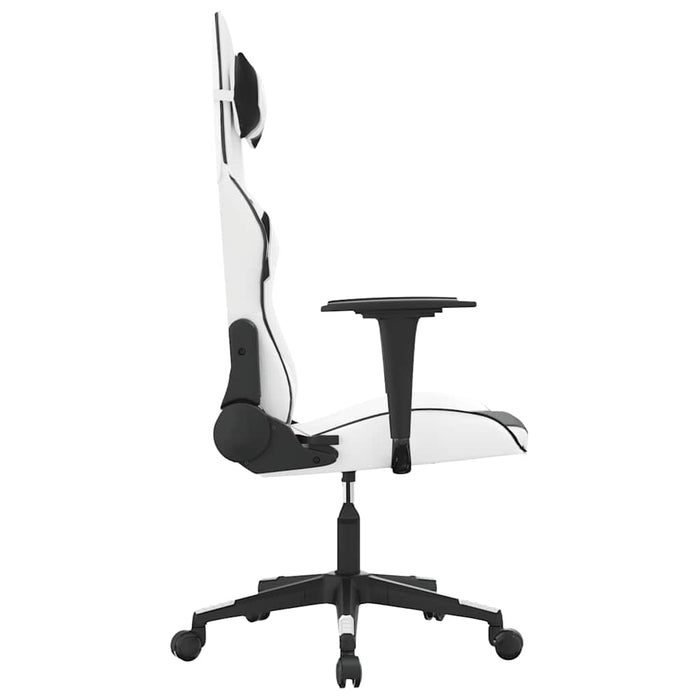 Scaun de gaming de masaj, alb și negru, piele ecologică - WALTI WALTI