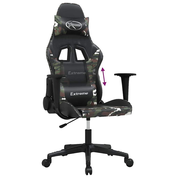 Scaun de gaming de masaj, negru și camuflaj, piele ecologică - WALTI WALTI