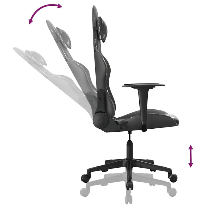 Scaun de gaming de masaj, negru și camuflaj, piele ecologică - WALTI WALTI
