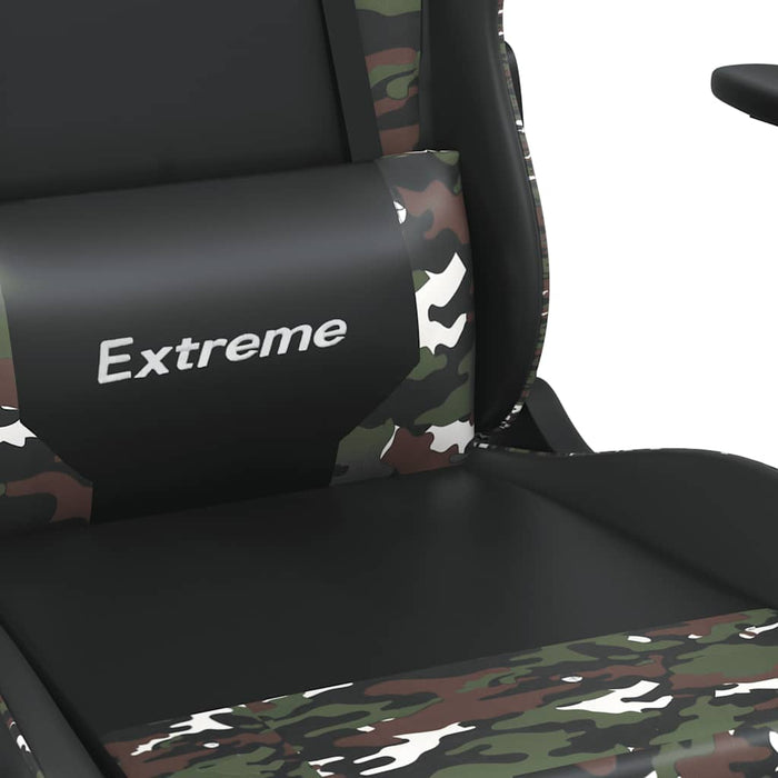 Scaun de gaming de masaj, negru și camuflaj, piele ecologică - WALTI WALTI