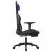 Scaun de gaming masaj/suport picioare negru/albastru piele eco - WALTI WALTI