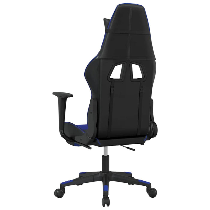 Scaun de gaming masaj/suport picioare negru/albastru piele eco - WALTI WALTI