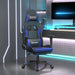 Scaun de gaming masaj/suport picioare negru/albastru piele eco - WALTI WALTI
