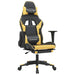 Scaun de gaming cu masaj/suport picioare negru/auriu piele eco - WALTI WALTI