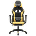 Scaun de gaming cu masaj/suport picioare negru/auriu piele eco - WALTI WALTI