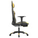 Scaun de gaming cu masaj/suport picioare negru/auriu piele eco - WALTI WALTI