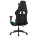 Scaun gaming de masaj/suport picioare, negru/verde, piele eco - WALTI WALTI