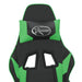 Scaun gaming de masaj/suport picioare, negru/verde, piele eco - WALTI WALTI
