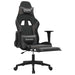 Scaun de gaming cu masaj/suport picioare, negru/gri, piele eco - WALTI WALTI
