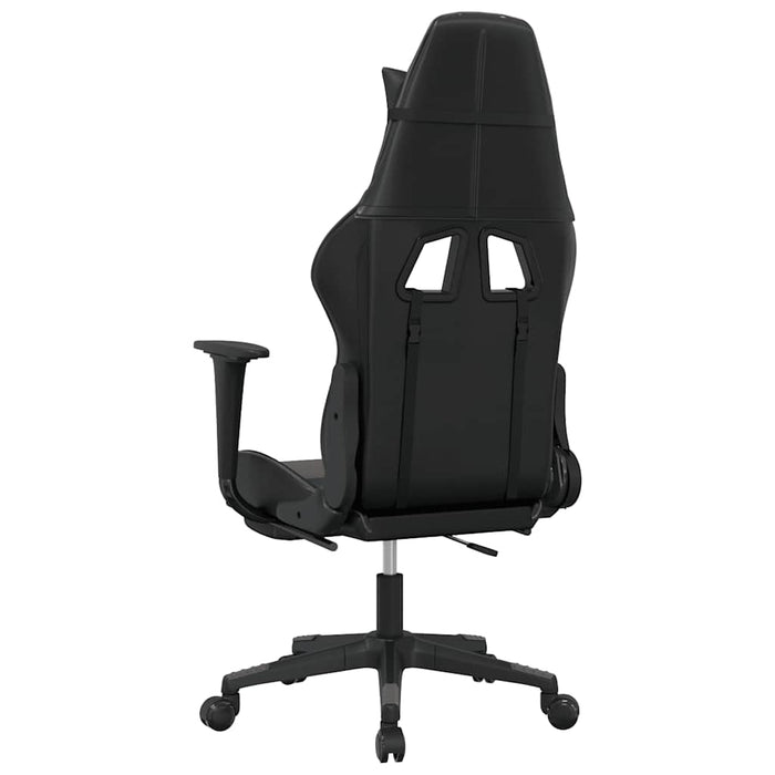 Scaun de gaming cu masaj/suport picioare, negru/gri, piele eco - WALTI WALTI