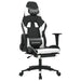 Scaun de gaming masaj/suport picioare alb/negru piele eco - WALTI WALTI