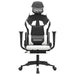Scaun de gaming masaj/suport picioare alb/negru piele eco - WALTI WALTI