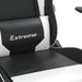 Scaun de gaming masaj/suport picioare alb/negru piele eco - WALTI WALTI