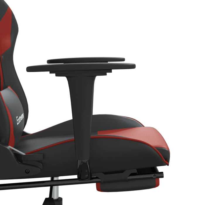 Scaun de gaming masaj/suport picioare negru/roșu vin piele eco - WALTI WALTI