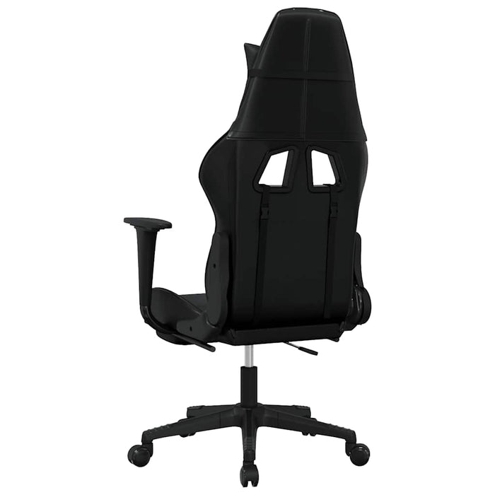Scaun de gaming cu masaj/suport picioare, negru, piele eco - WALTI WALTI