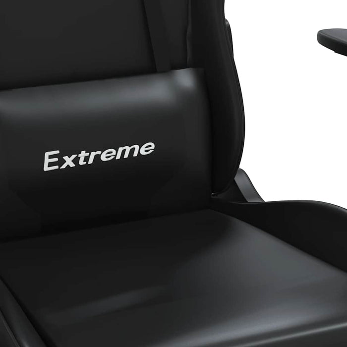 Scaun de gaming cu masaj/suport picioare, negru, piele eco - WALTI WALTI