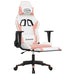 Scaun gaming de masaj/suport picioare, alb/roz, piele ecologică - WALTI WALTI
