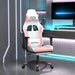 Scaun gaming de masaj/suport picioare, alb/roz, piele ecologică - WALTI WALTI