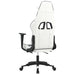 Scaun de gaming masaj/suport picioare alb/negru piele eco - WALTI WALTI