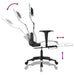 Scaun de gaming masaj/suport picioare alb/negru piele eco - WALTI WALTI