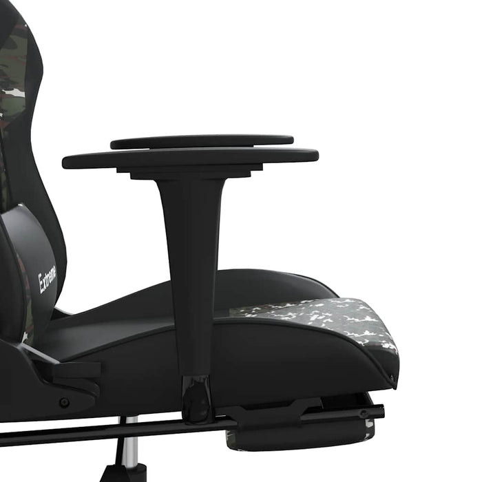 Scaun de gaming masaj/suport picioare negru/Camuflaj piele eco - WALTI WALTI