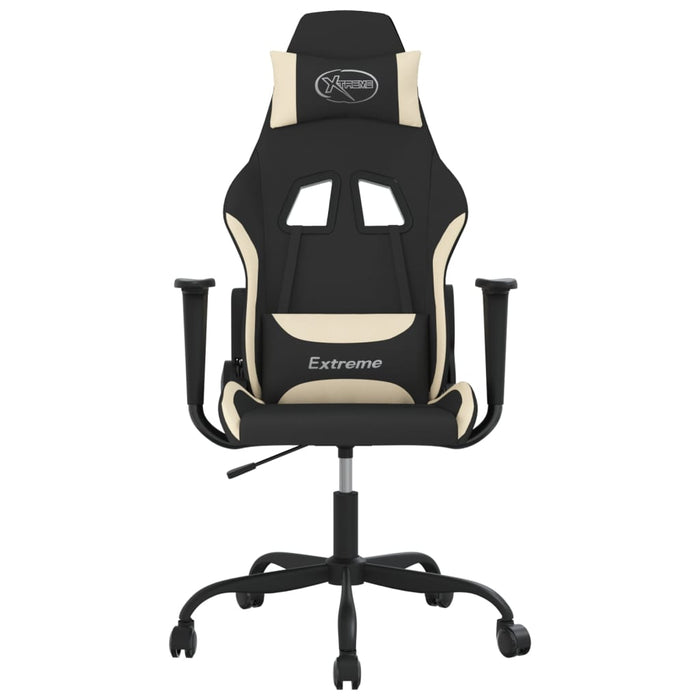 Scaun de gaming cu masaj, negru și crem, material textil - WALTI WALTI