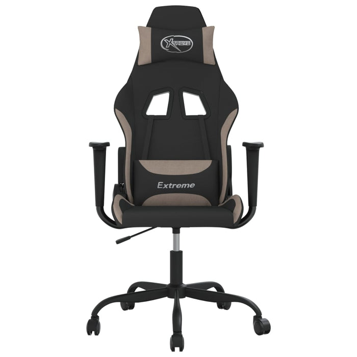 Scaun de gaming cu masaj, negru și taupe, material textil - WALTI WALTI