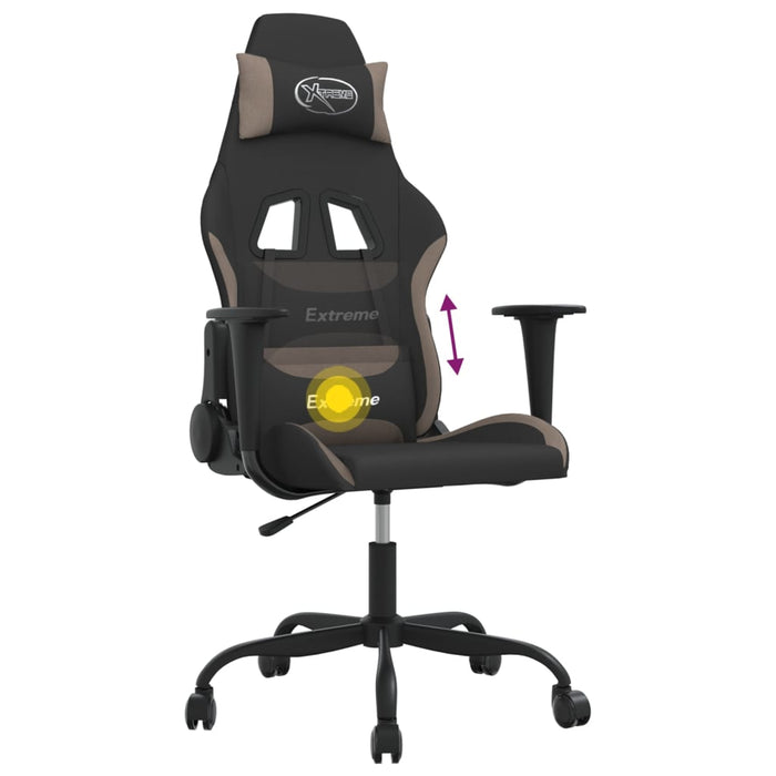 Scaun de gaming cu masaj, negru și taupe, material textil - WALTI WALTI