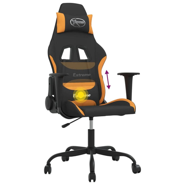 Scaun de gaming cu masaj, negru și portocaliu, textil - WALTI WALTI