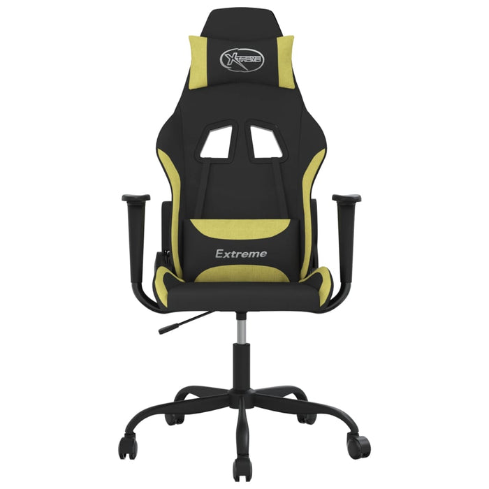 Scaun de gaming cu masaj, negru și verde deschis, textil - WALTI WALTI