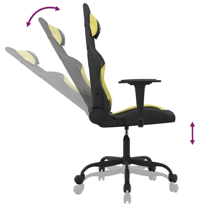 Scaun de gaming cu masaj, negru și verde deschis, textil - WALTI WALTI