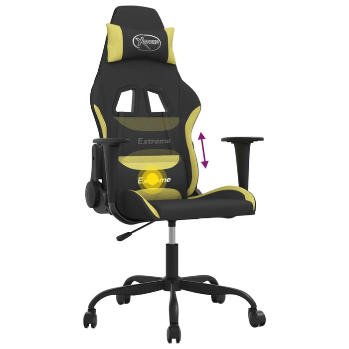 Scaun de gaming cu masaj, negru și verde deschis, textil - WALTI WALTI