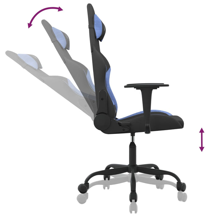 Scaun de gaming cu masaj, negru și albastru, material textil - WALTI WALTI