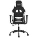 Scaun de gaming cu masaj, negru și alb, material textil - WALTI WALTI
