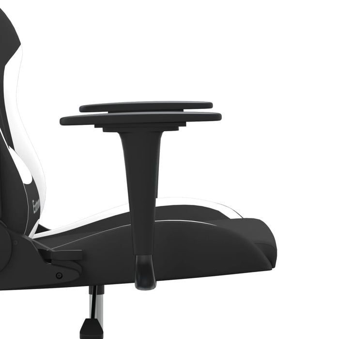 Scaun de gaming cu masaj, negru și alb, material textil - WALTI WALTI