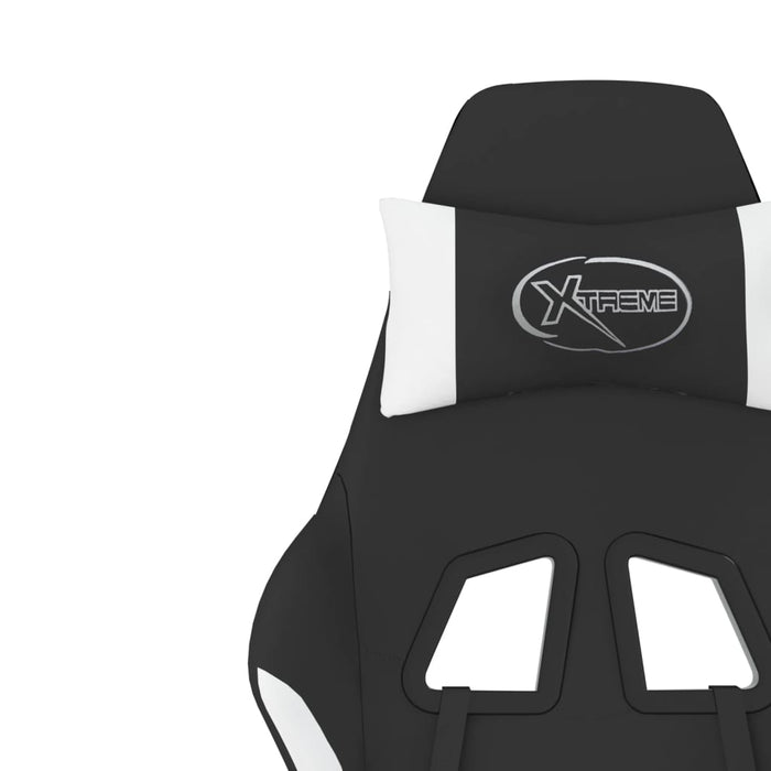 Scaun de gaming cu masaj, negru și alb, material textil - WALTI WALTI