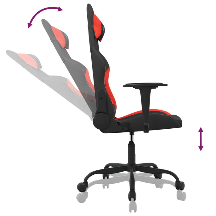 Scaun de gaming cu masaj, negru și roșu, material textil - WALTI WALTI