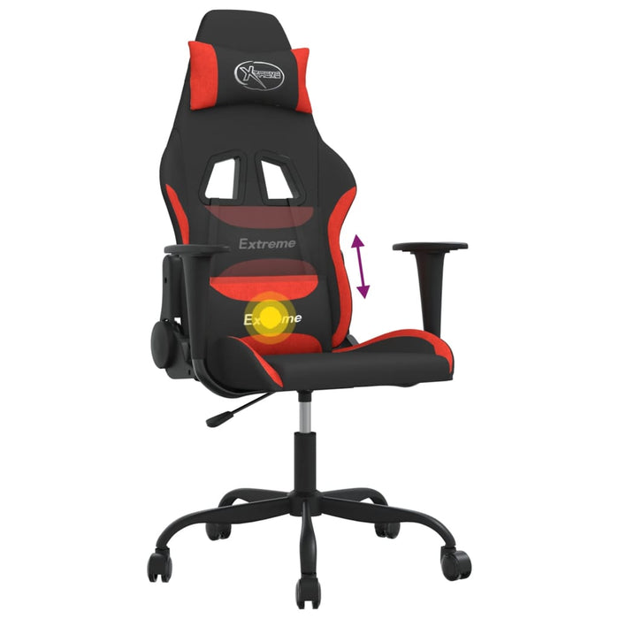 Scaun de gaming cu masaj, negru și roșu, material textil - WALTI WALTI