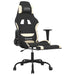 Scaun de gaming cu masaj/suport picioare, negru și crem, textil - WALTI WALTI
