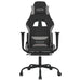Scaun gaming cu masaj/suport picioare, negru/gri deschis textil - WALTI WALTI