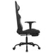 Scaun gaming cu masaj/suport picioare, negru/gri deschis textil - WALTI WALTI