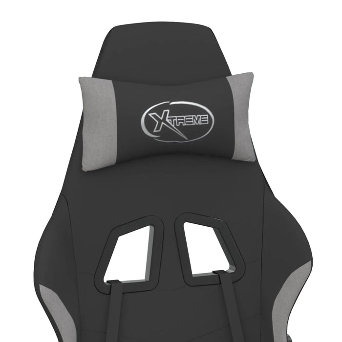 Scaun gaming cu masaj/suport picioare, negru/gri deschis textil - WALTI WALTI