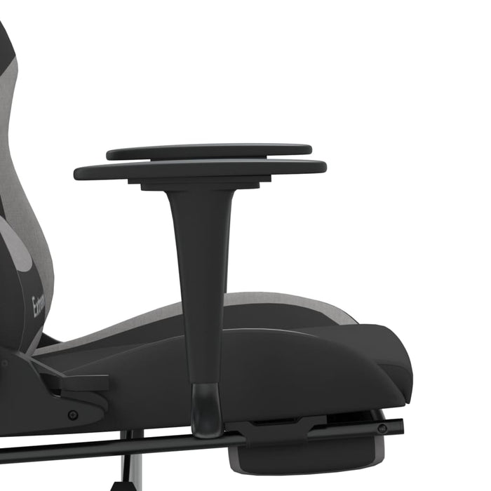 Scaun gaming cu masaj/suport picioare, negru/gri deschis textil - WALTI WALTI