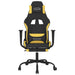 Scaun de gaming cu masaj/suport picioare, negru/galben, textil - WALTI WALTI