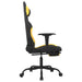Scaun de gaming cu masaj/suport picioare, negru/galben, textil - WALTI WALTI