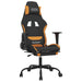 Scaun de gaming cu masaj/suport picioare, negru / oranj, textil - WALTI WALTI